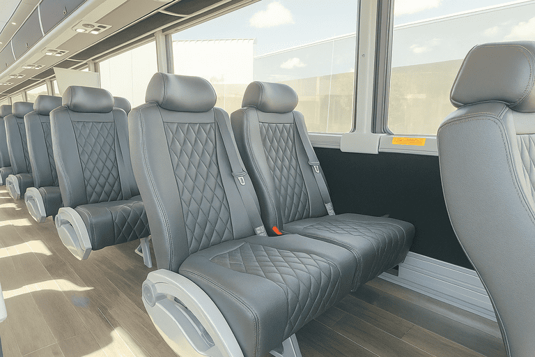 interior of Killeen Minibus Company charter bus